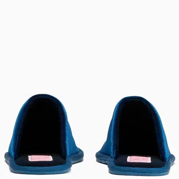 Kate Spade Jolie Penguin Slippers Size 6 Blue Velvet Rhinestones - Picture 3 of 5